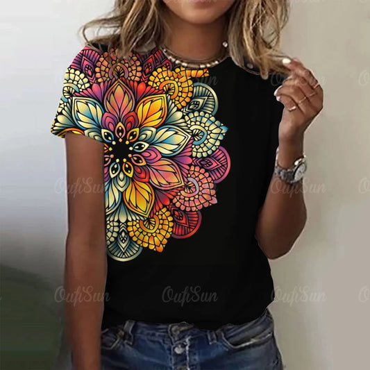 Blusa Feminina Com Estampa Floral Vintage